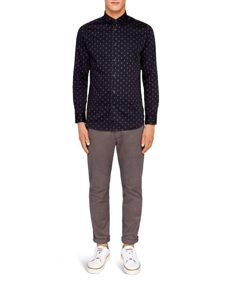 商品Ted Baker London|Ted Baker Monico Printed Dot Diamond Slim Fit Button-Down Shirt ,价格¥571,第3张图片详细描述