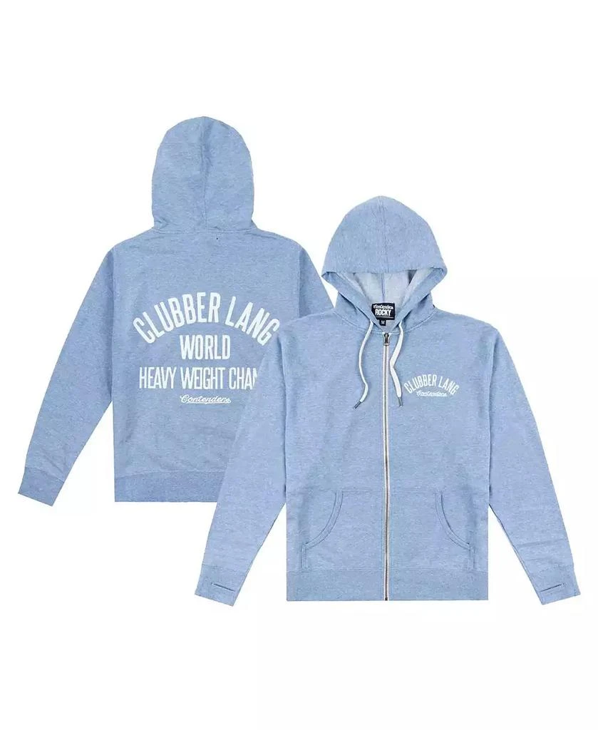 商品Contenders Clothing|Men's Heather Powder Blue Rocky Clubber Lang Robe Full-Zip Hoodie Sweatshirt,价格¥383,第1张图片