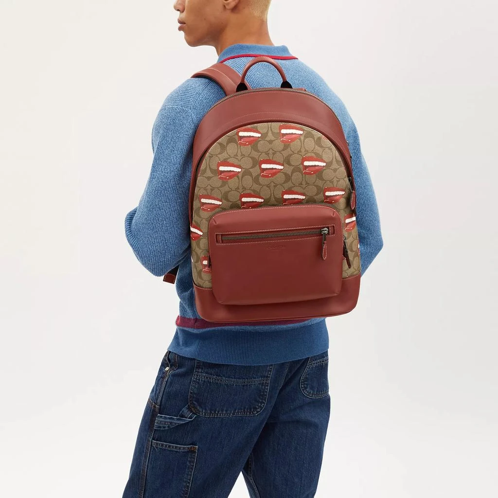 商品Coach|Coach Outlet Coach X Tom Wesselmann West Backpack In Signature Canvas,价格¥1464,第2张图片详细描述