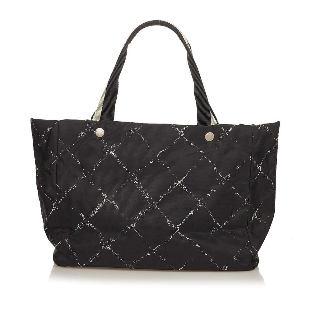 商品[二手商品] Chanel|Chanel Black Nylon Old Travel Line Tote Bag,价格¥2206,第5张图片详细描述