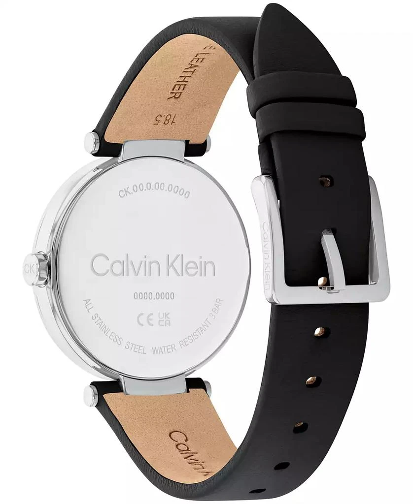 商品Calvin Klein|Women's 2-Hand Black Leather Strap Watch 36mm,价格¥973,第3张图片详细描述