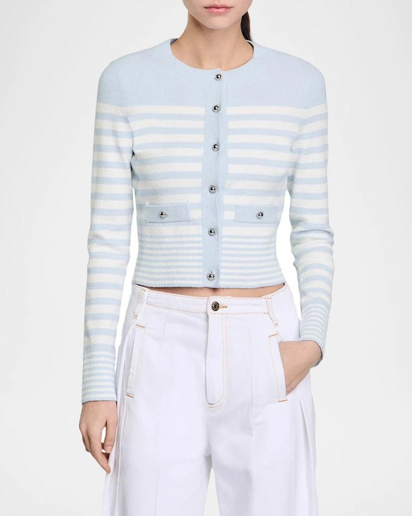商品Sandro|Biarritz Striped Cardigan,价格¥2636,第4张图片详细描述