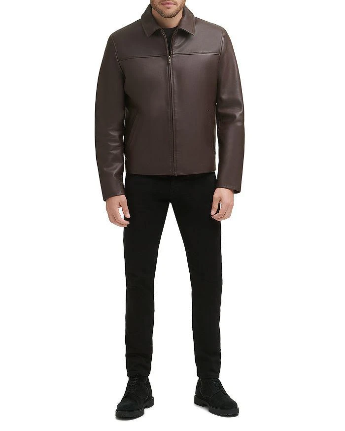 商品Cole Haan|Zip Front Leather Jacket,价格¥5242,第2张图片详细描述