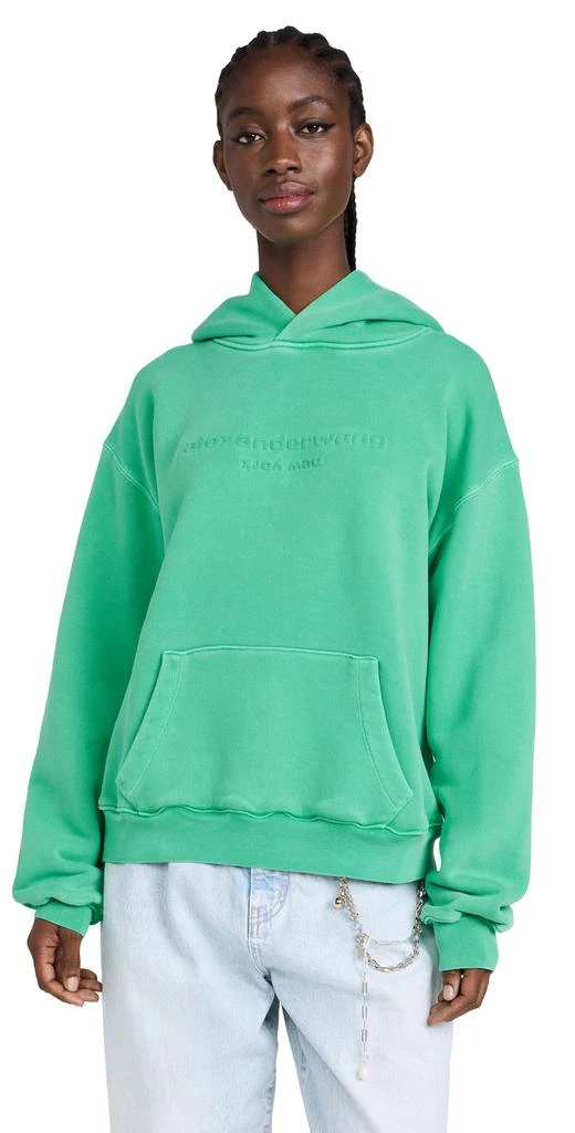 商品Alexander Wang|Alexander Wang 凸起徽标运动衫连帽衫,价格¥2033,第1张图片