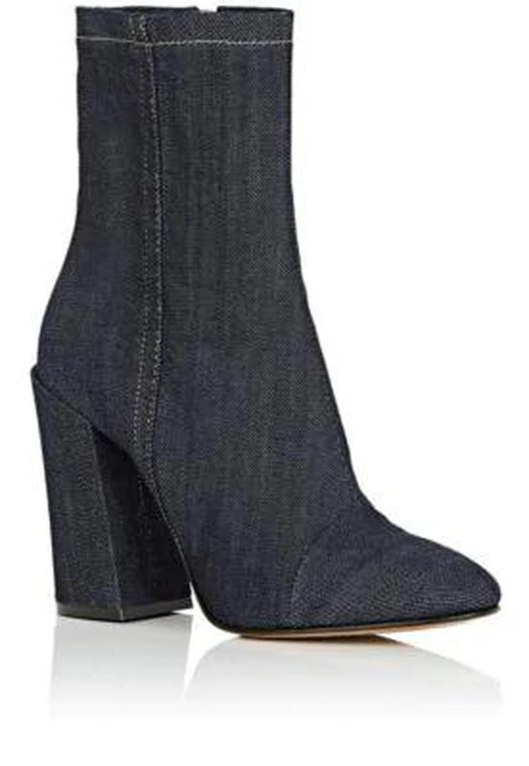 商品Dries Van Noten|Angled-Heel Denim Ankle Boots,价格¥3563,第2张图片详细描述