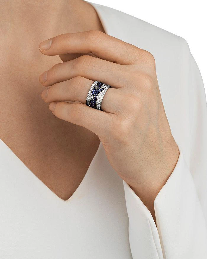 18K White Gold Fusion Blue Sapphire Cloud Centre Ring 商品