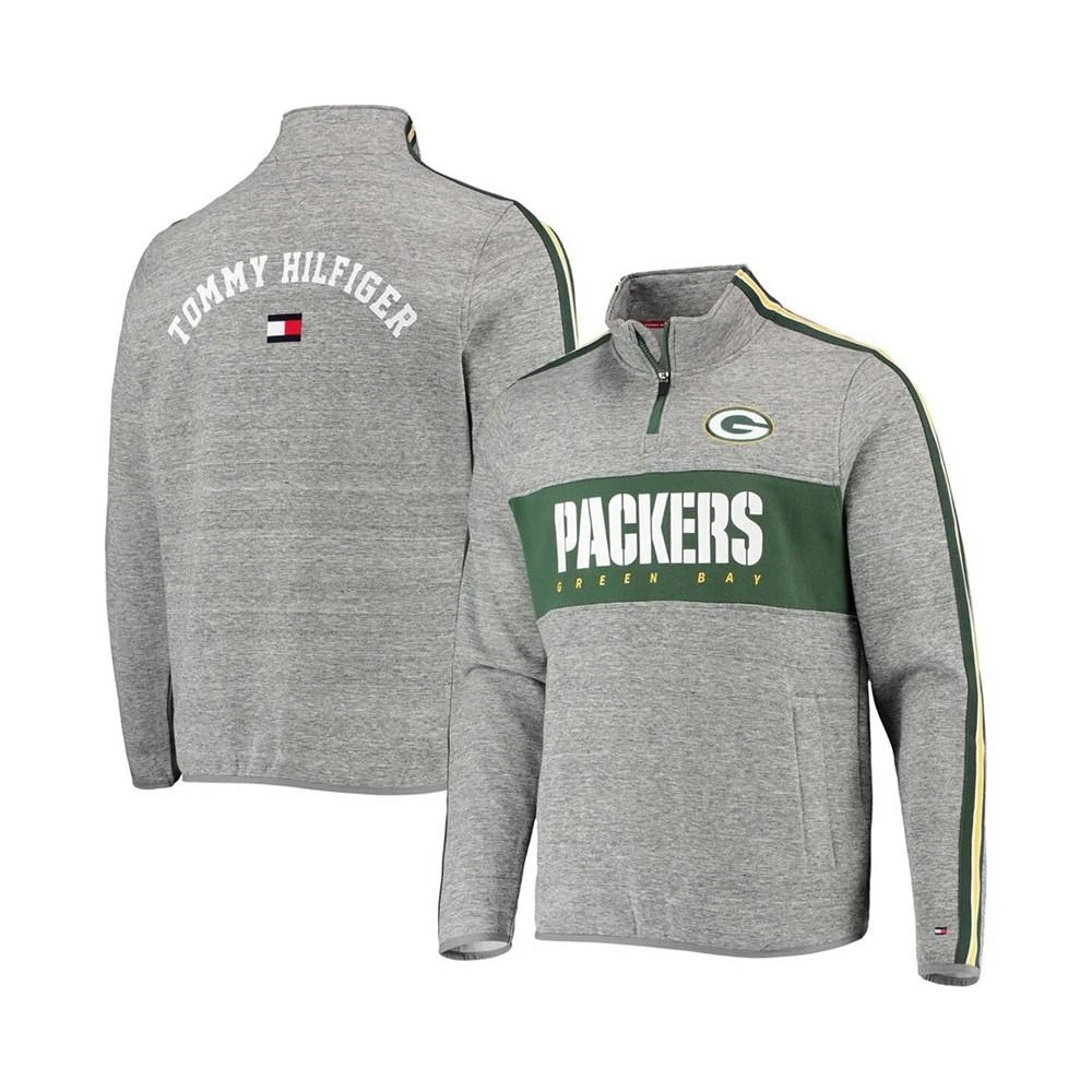 商品Tommy Hilfiger|Men's Heather Gray Green Bay Packers Mario Quarter-Zip Jacket,价格¥682,第1张图片