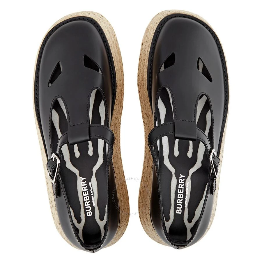 商品Burberry|Black Aldywych Flatform Leather Espadrilles,价格¥864,第3张图片详细描述