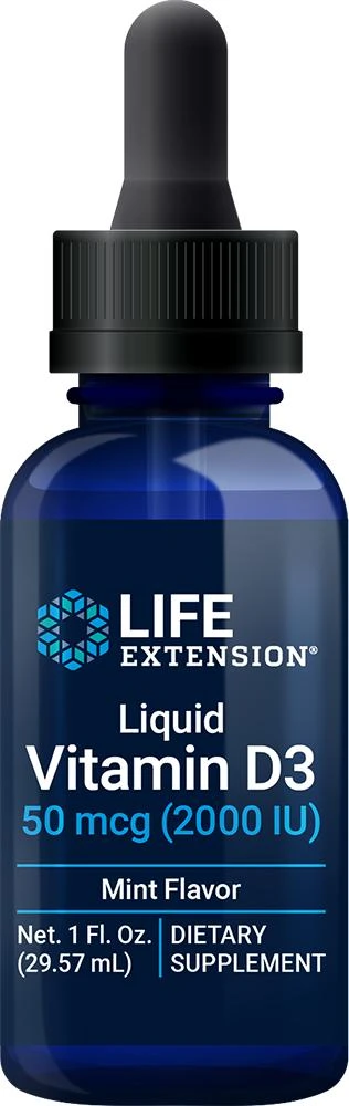 商品Life Extension|Life Extension Liquid Vitamin D3, Mint, 2000 IU - 50 mcg, 50 mcg (2000 IU), 29.57 ml,价格¥154,第1张图片