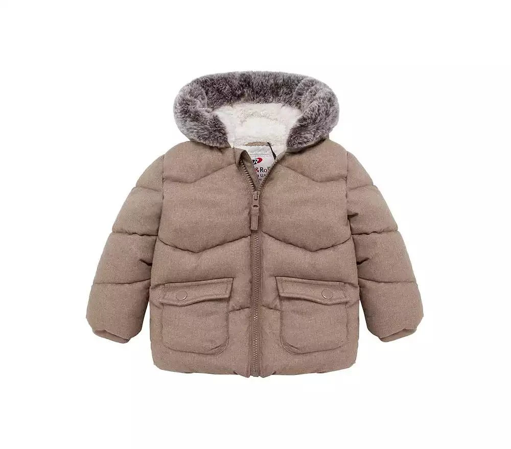 商品Rokka&Rolla|Baby Boys Baby Sherpa Lined Puffer Jacket Warm Winter Coat with Hood for Newborn,价格¥298,第1张图片