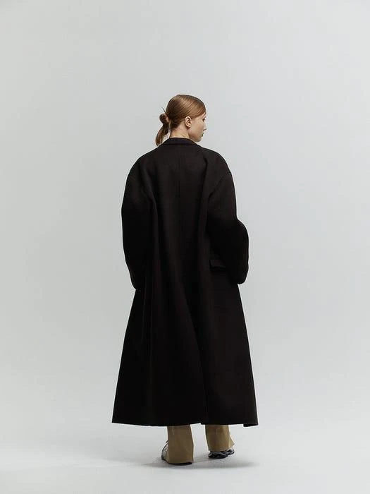 商品L'H.A.S|[DE BASE] Dorner Cashmere Coat_Long_Dark Brown,价格¥6580,第1张图片