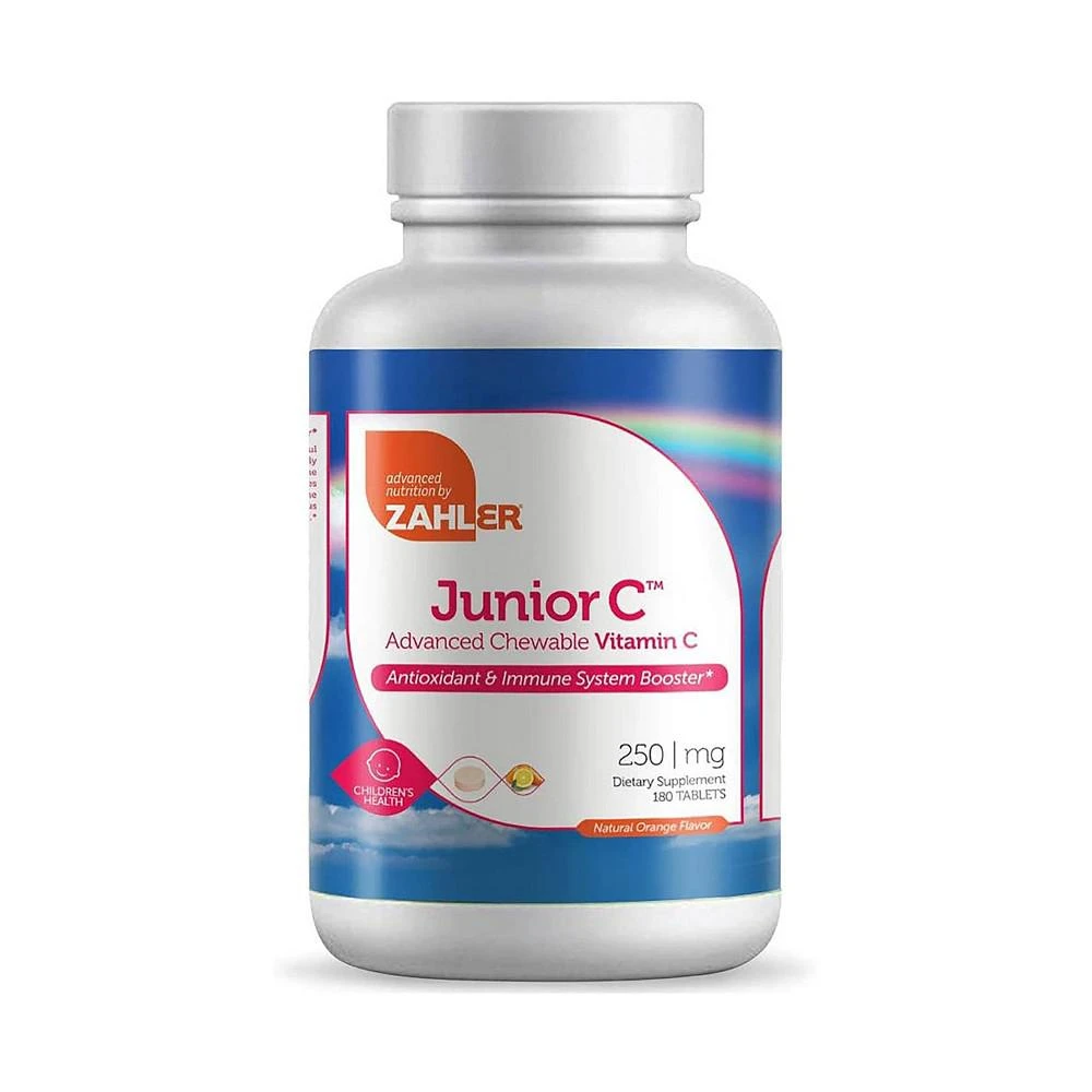 商品Zahler|Junior Vitamin C for Kids - 180 Orange Flavored Chewable Tablets,价格¥142,第1张图片