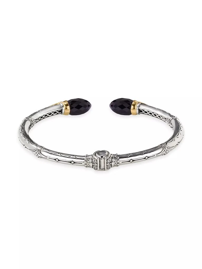 商品Konstantino|Anthos Sterling Silver, 18K Yellow Gold & Black Onyx Cuff,价格¥6673,第2张图片详细描述