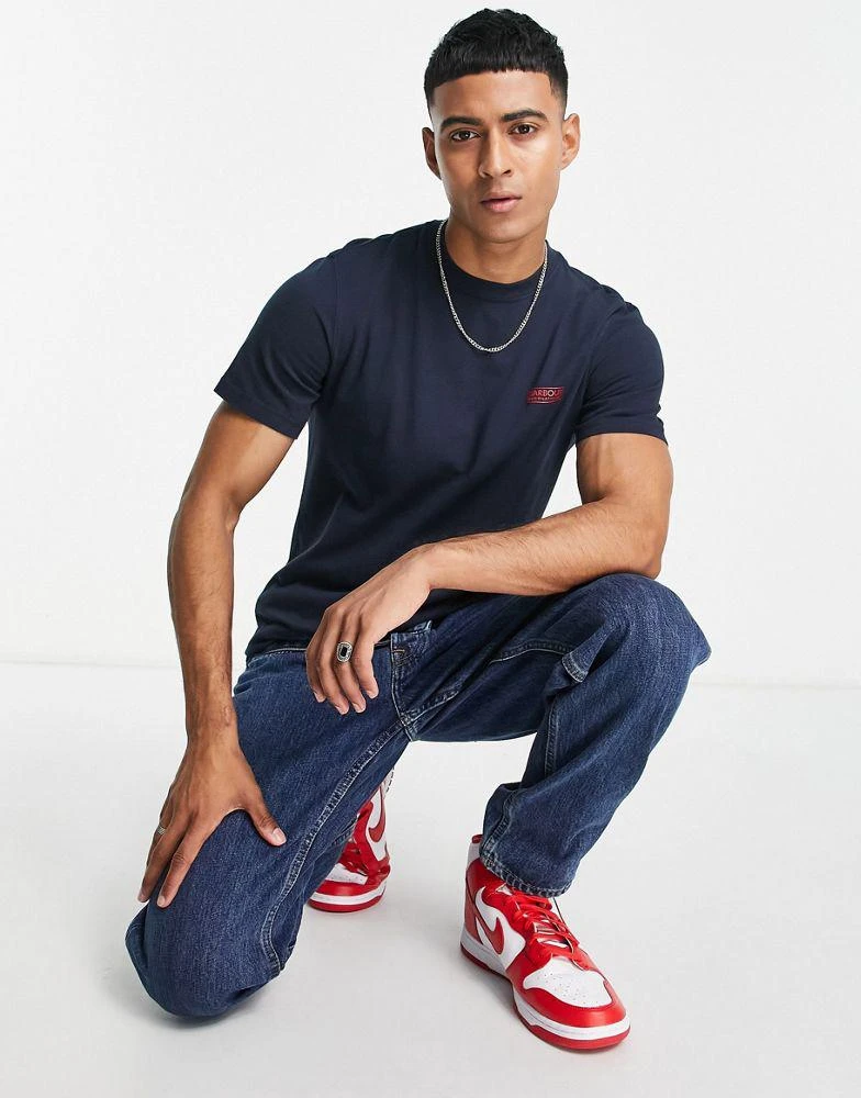 商品Barbour|Barbour International Throttle slim fit logo t-shirt in navy exclusive to ASOS,价格¥196,第4张图片详细描述