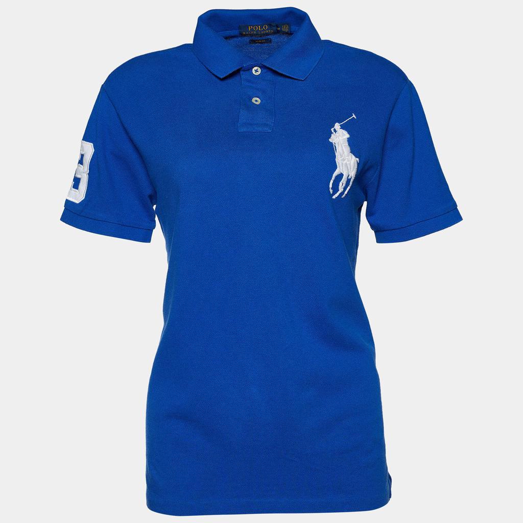 商品[二手商品] Ralph Lauren|Polo Ralph Lauren Blue Logo Embroidered Cotton Pique Polo T-Shirt M,价格¥1183,第1张图片