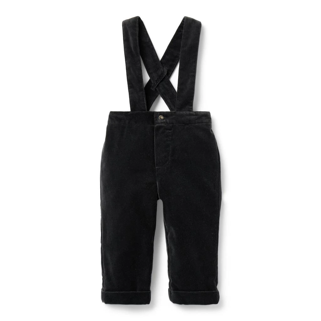 商品Janie and Jack|Baby Black Velvet Suspender Pants (Infant),价格¥367,第1张图片