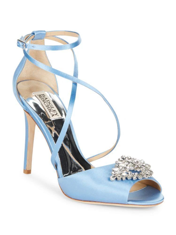 商品Badgley Mischka|Tatum Satin Stiletto Heel Sandals,价格¥710,第5张图片详细描述