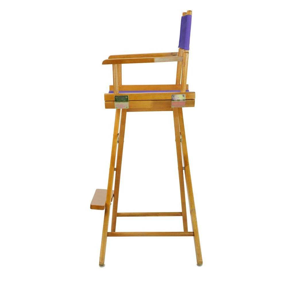 商品Casual Home|30" Director's Chair Honey Oak Frame-Purple Canvas,价格¥792,第2张图片详细描述