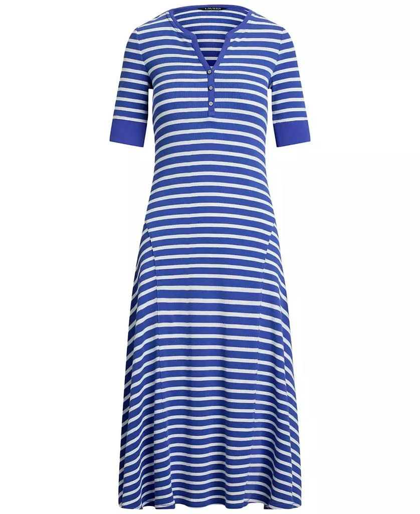 商品Ralph Lauren|Women's Striped Waffle-Knit Cotton Henley Dress,价格¥359,第5张图片详细描述