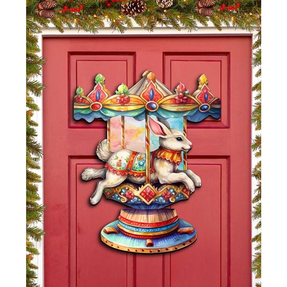 商品Designocracy|Carousel Christmas Wooden Wall Decor Door Decor G. DeBrekht,价格¥1099,第2张图片详细描述