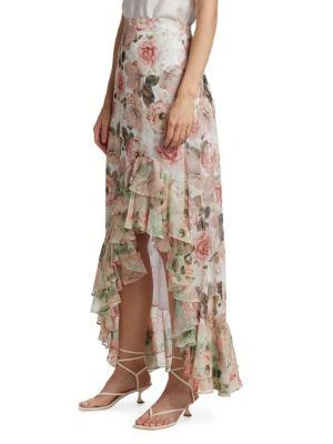 商品Alice + Olivia|Braylee High Low Floral Skirt,价格¥1572,第3张图片详细描述