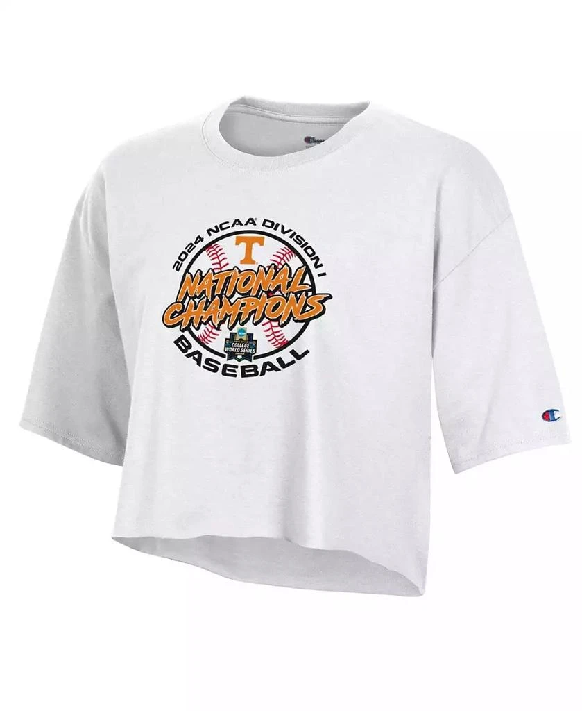 商品CHAMPION|Women's White Tennessee Volunteers 2024 NCAA Men's Baseball College World Series Champions Locker Room T-Shirt,价格¥226,第1张图片