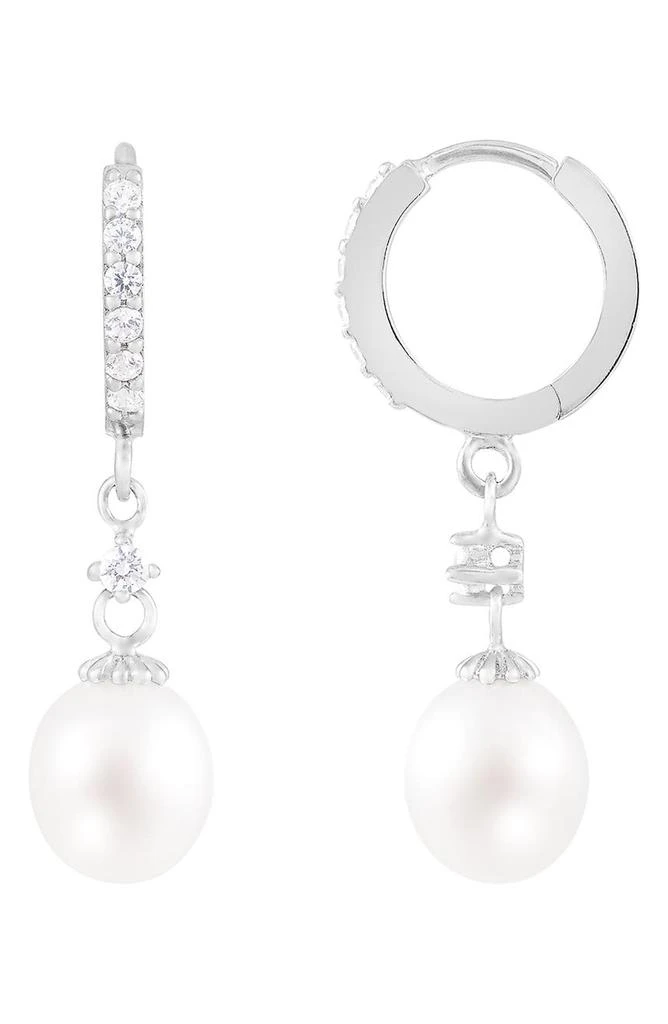 商品Splendid Pearls|Freshwater Pearl & CZ Hoop Drop Earrings,价格¥224,第2张图片详细描述