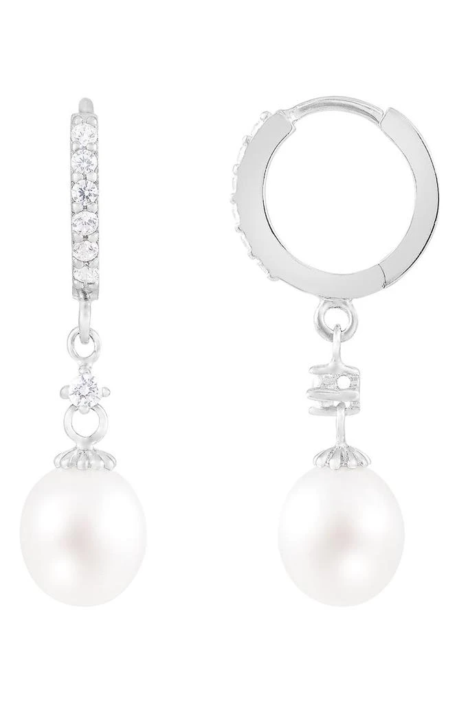 商品Splendid Pearls|Freshwater Pearl & CZ Hoop Drop Earrings,价格¥225,第2张图片详细描述