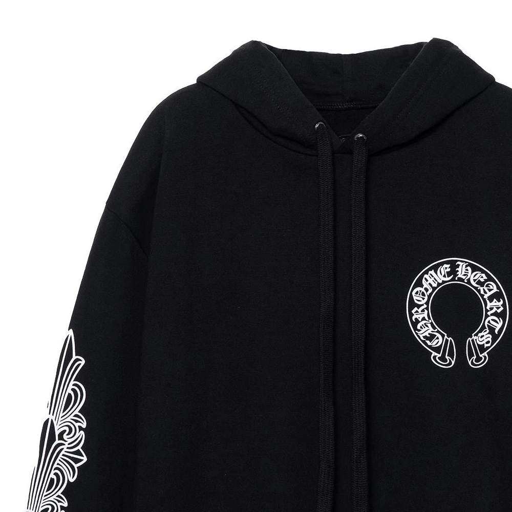 商品[国内直发] Chrome Hearts|马蹄十字架加绒卫衣  男女同款 黑色,价格¥9395,第4张图片详细描述