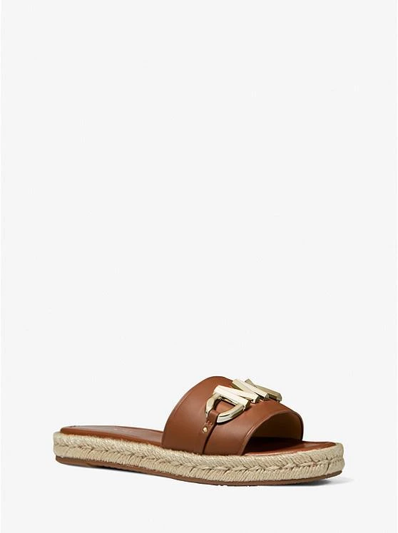 商品Michael Kors|Izzy Logo Embellished Leather Slide Sandal,价格¥514,第1张图片