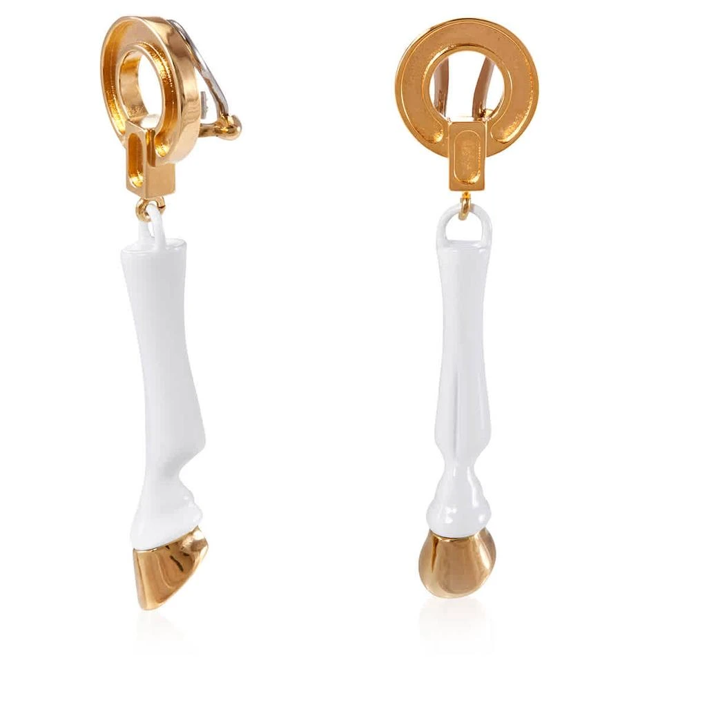 商品Burberry|Burberry Resin and Gold-plated Hoof Drop Earrings,价格¥2302,第2张图片详细描述