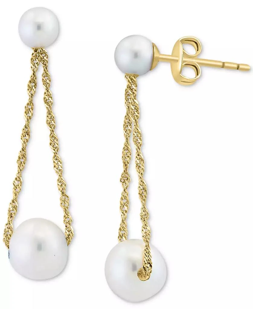 商品Effy|EFFY® Freshwater Pearl (4 & 6mm) Rope Dangle Drop Earrings in 14k Gold,价格¥3434,第1张图片