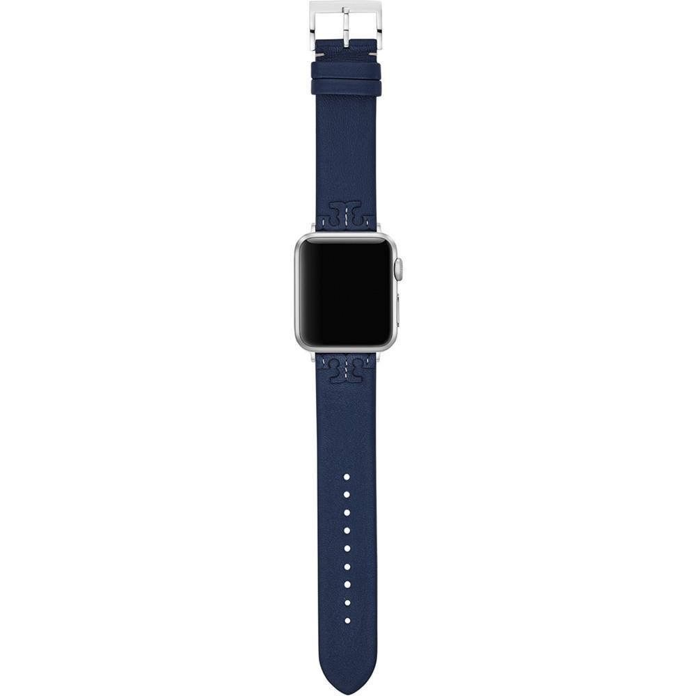 商品Tory Burch|Women's McGraw Navy Band For Apple Watch® Leather Strap 38mm/40mm,价格¥705,第4张图片详细描述