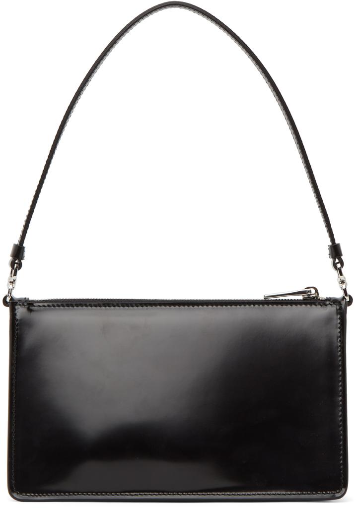 Black Mini Brushed Leather Shoulder Bag商品第3张图片规格展示