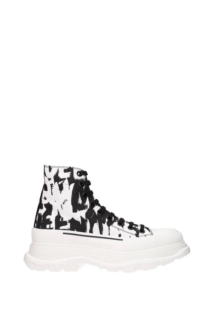 商品Alexander McQueen|Ankle Boot Fabric White Black,价格¥4438,第1张图片