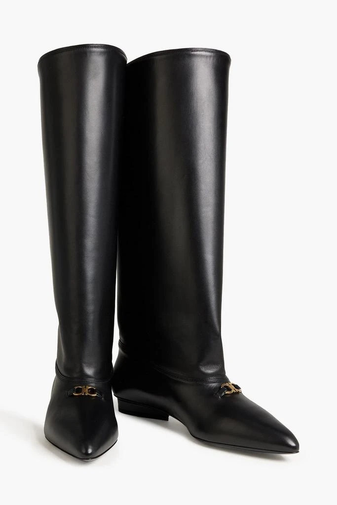 商品Salvatore Ferragamo|Vesper leather knee boots,价格¥7041,第2张图片详细描述