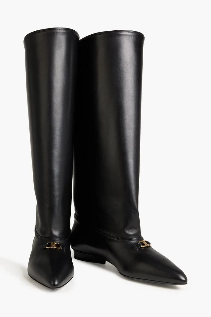 商品Salvatore Ferragamo|Vesper leather knee boots,价格¥7154,第2张图片详细描述