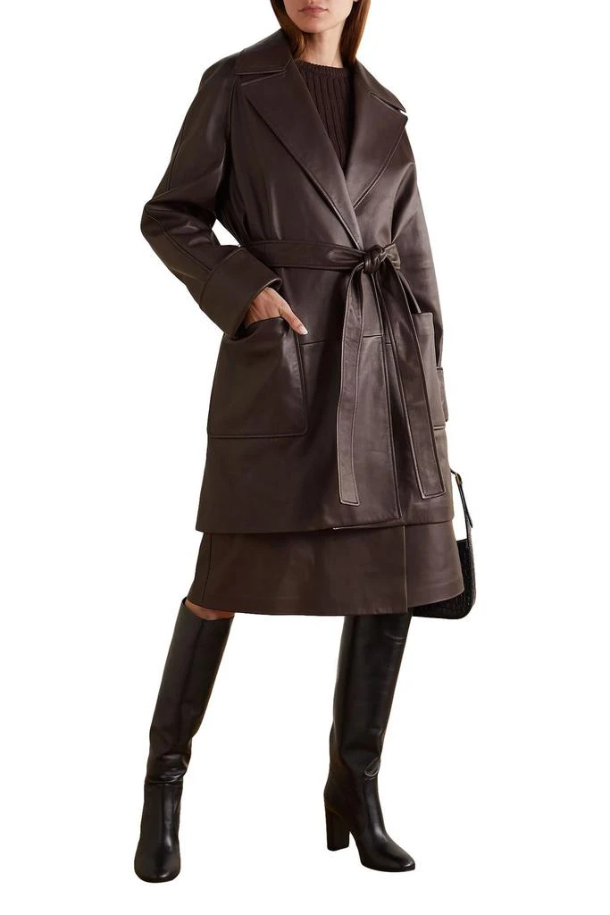 商品Michael Kors|Naomi belted leather trench coat,价格¥5621,第4张图片详细描述