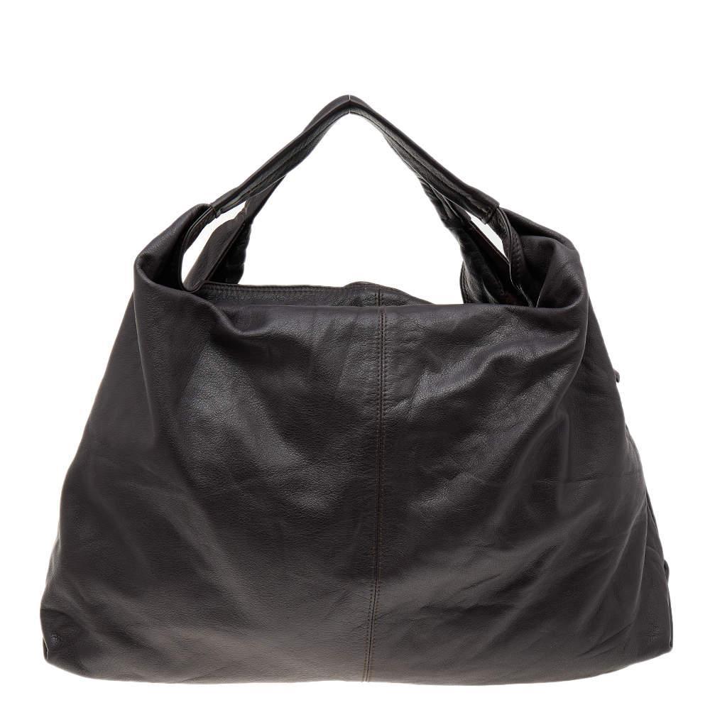 商品[二手商品] Furla|Furla Dark Brown Leather Elisabeth Hobo,价格¥806,第6张图片详细描述