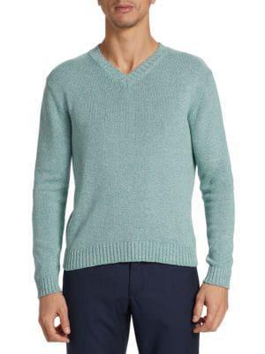 商品Saks Fifth Avenue|Slim Fit Mélange V Neck Sweater,价格¥383,第1张图片