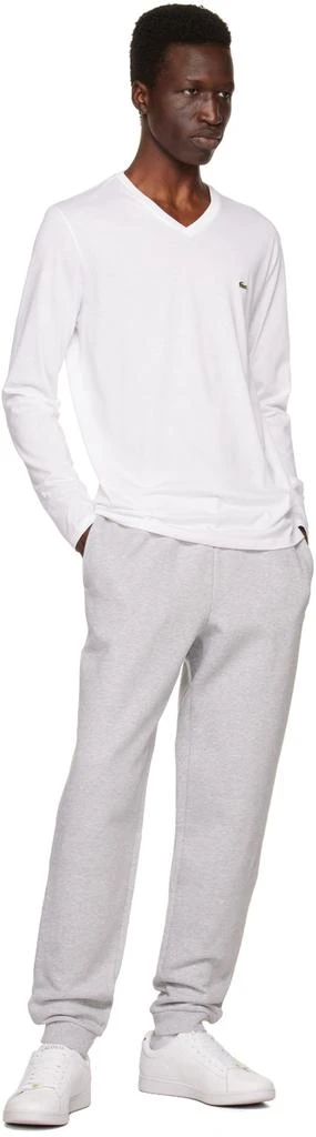 商品Lacoste|White V-Neck Long Sleeve T-Shirt,价格¥293,第4张图片详细描述