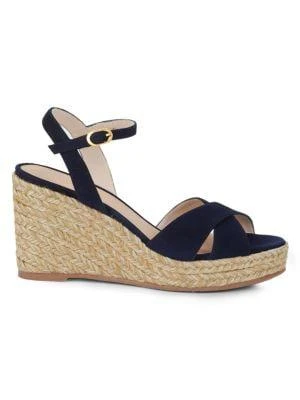 商品Stuart Weitzman|Women's Rosemarie Suede Wedge Sandals,价格¥870,第1张图片