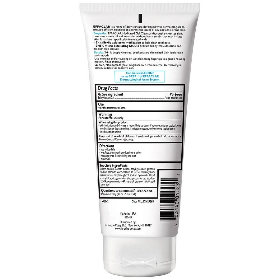 商品La Roche Posay|Medicated Gel Acne Face Wash with Salicylic Acid,价格¥126,第2张图片详细描述