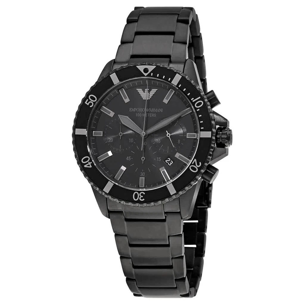 商品Emporio Armani|Emporio Armani Diver Chronograph Quartz Black Dial Mens Watch AR11363,价格¥1409,第1张图片