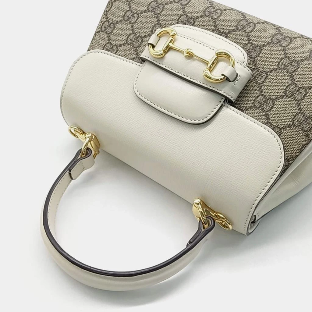 商品[二手商品] Gucci|Gucci Beige Cream Canvas and Leather Horsebit 1955 Mini Bag,价格¥13333,第3张图片详细描述