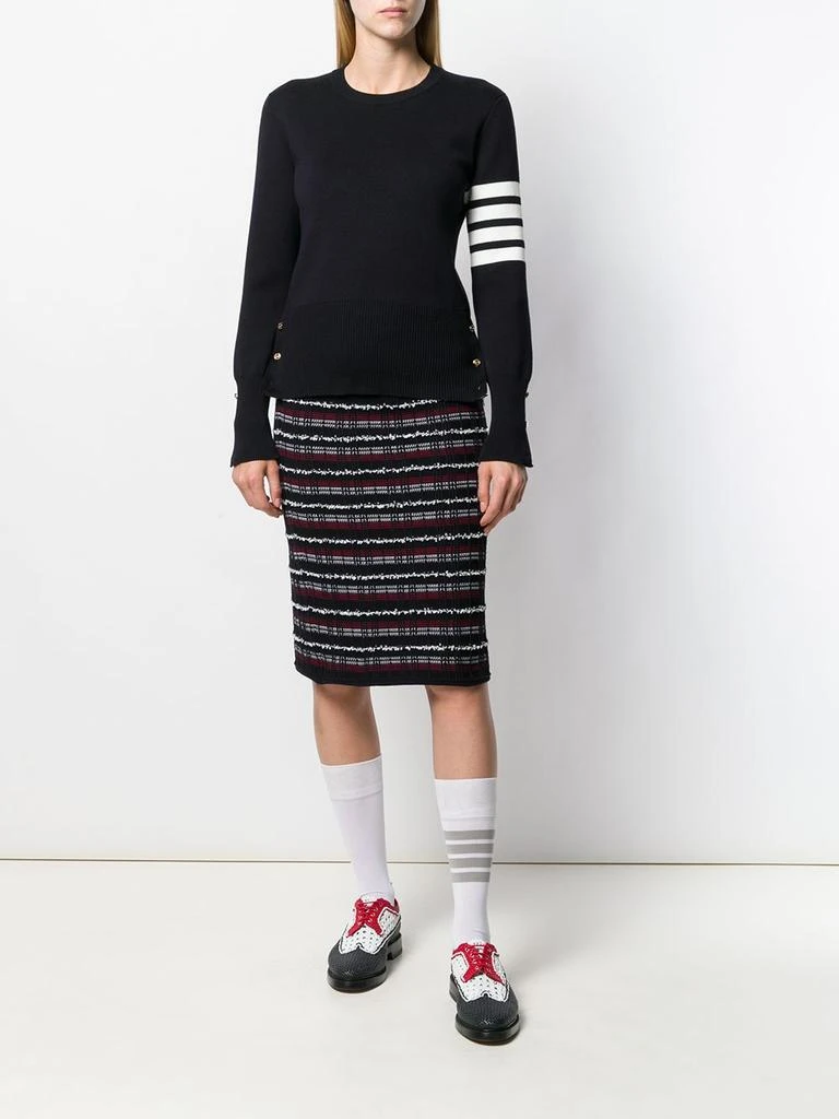 商品Thom Browne|THOM BROWNE WOMEN MILANO STITCH CLASSIC CREW NECK PULLOVER W/4 BAR IN FINE MERINO WOOL,价格¥2996,第5张图片详细描述