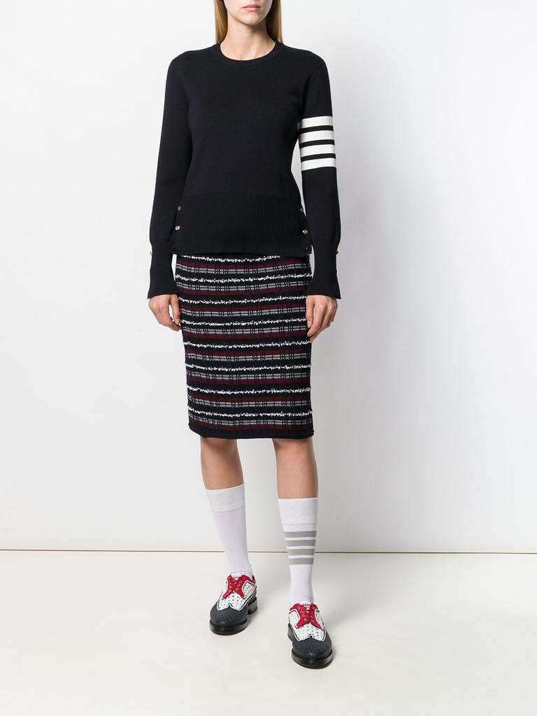 商品Thom Browne|THOM BROWNE WOMEN MILANO STITCH CLASSIC CREW NECK PULLOVER W/4 BAR IN FINE MERINO WOOL,价格¥7372,第7张图片详细描述