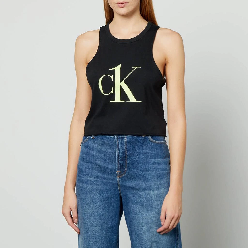 商品Calvin Klein|Calvin Klein Cropped Logo-Print Cotton-Jersey Tank,价格¥204,第1张图片