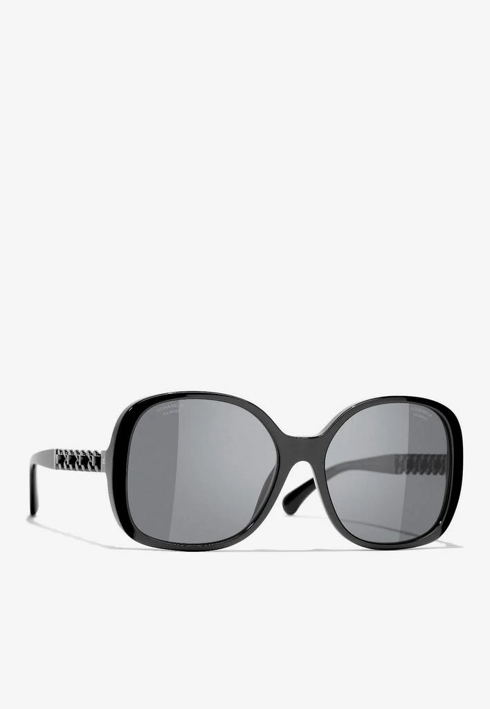 商品Chanel|Rectangular Sunglasses with Chain Detail,价格¥3014,第2张图片详细描述