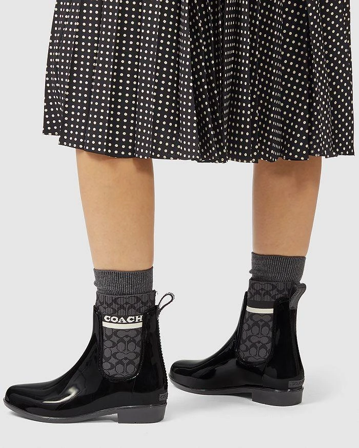 商品Coach|Women's Rivington Logo Knit Lining Rain Boots,价格¥502,第2张图片详细描述